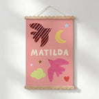Personalised Bird Name Print - Pink
