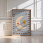 Sweet Dreams Moon Print - Blue