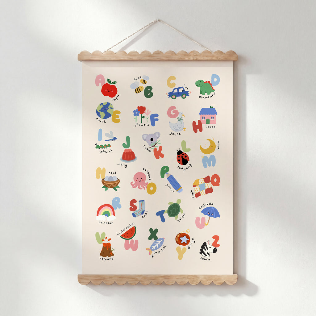 Kids Alphabet Print - Modern ABC Nursery Wall Art
