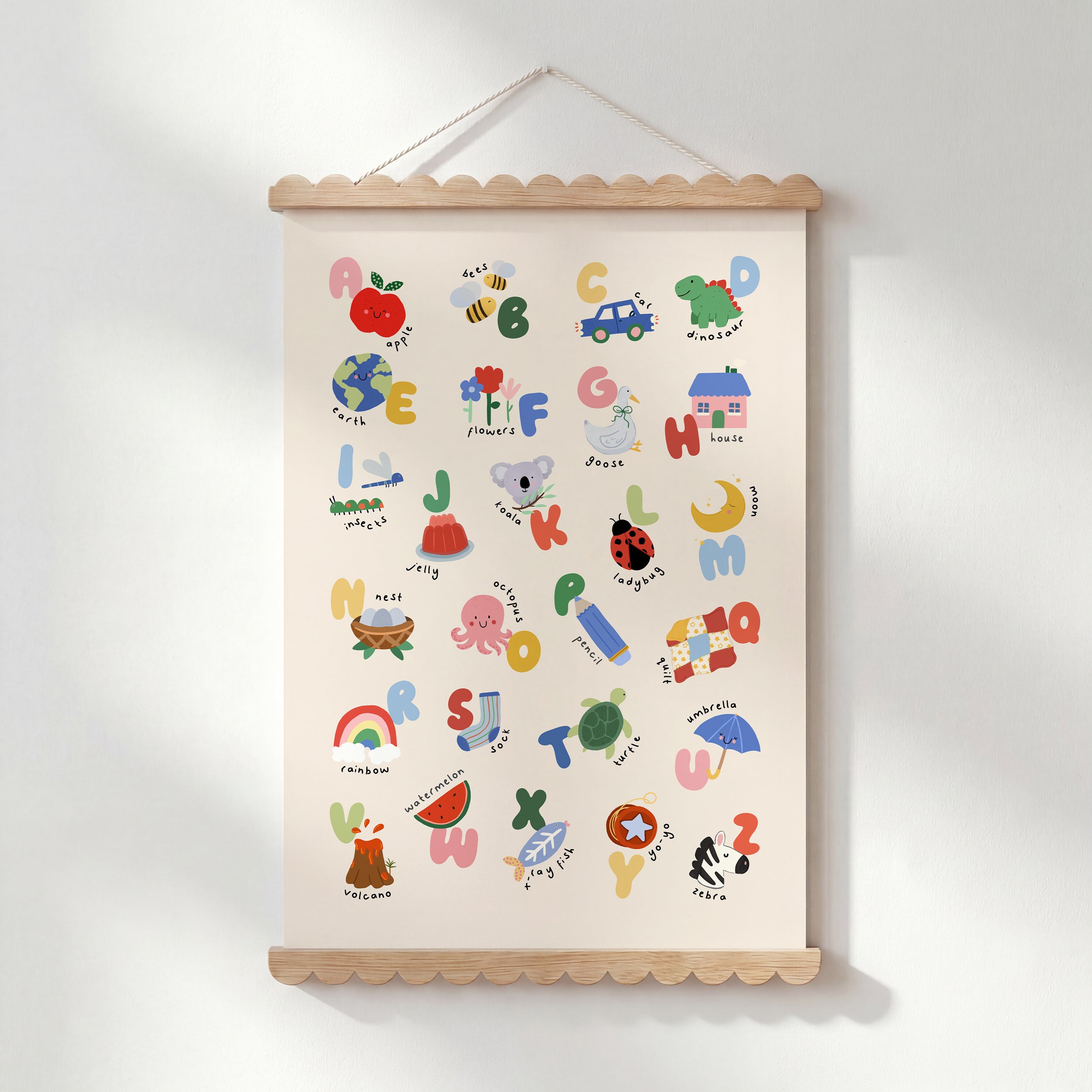 Kids Alphabet Print - Modern ABC Nursery Wall Art