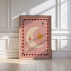 Sweet Dreams Moon Print - Pink