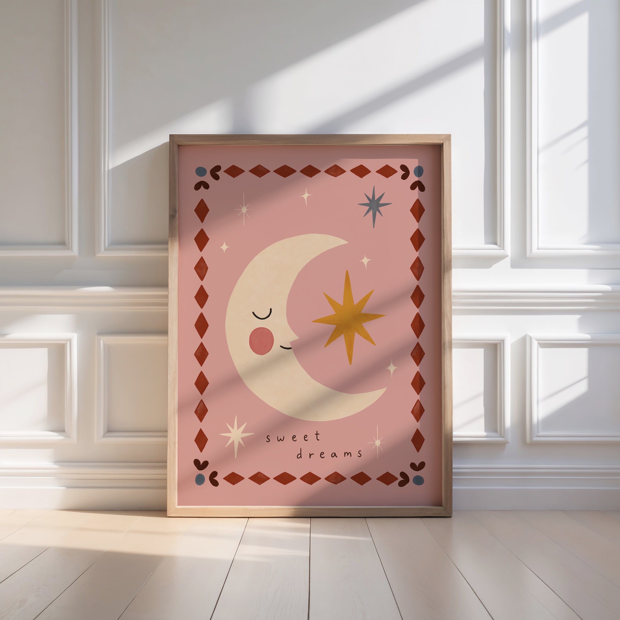 Sweet Dreams Moon Print - Pink