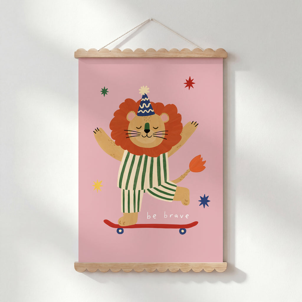 Be Brave Lion Print - Pink