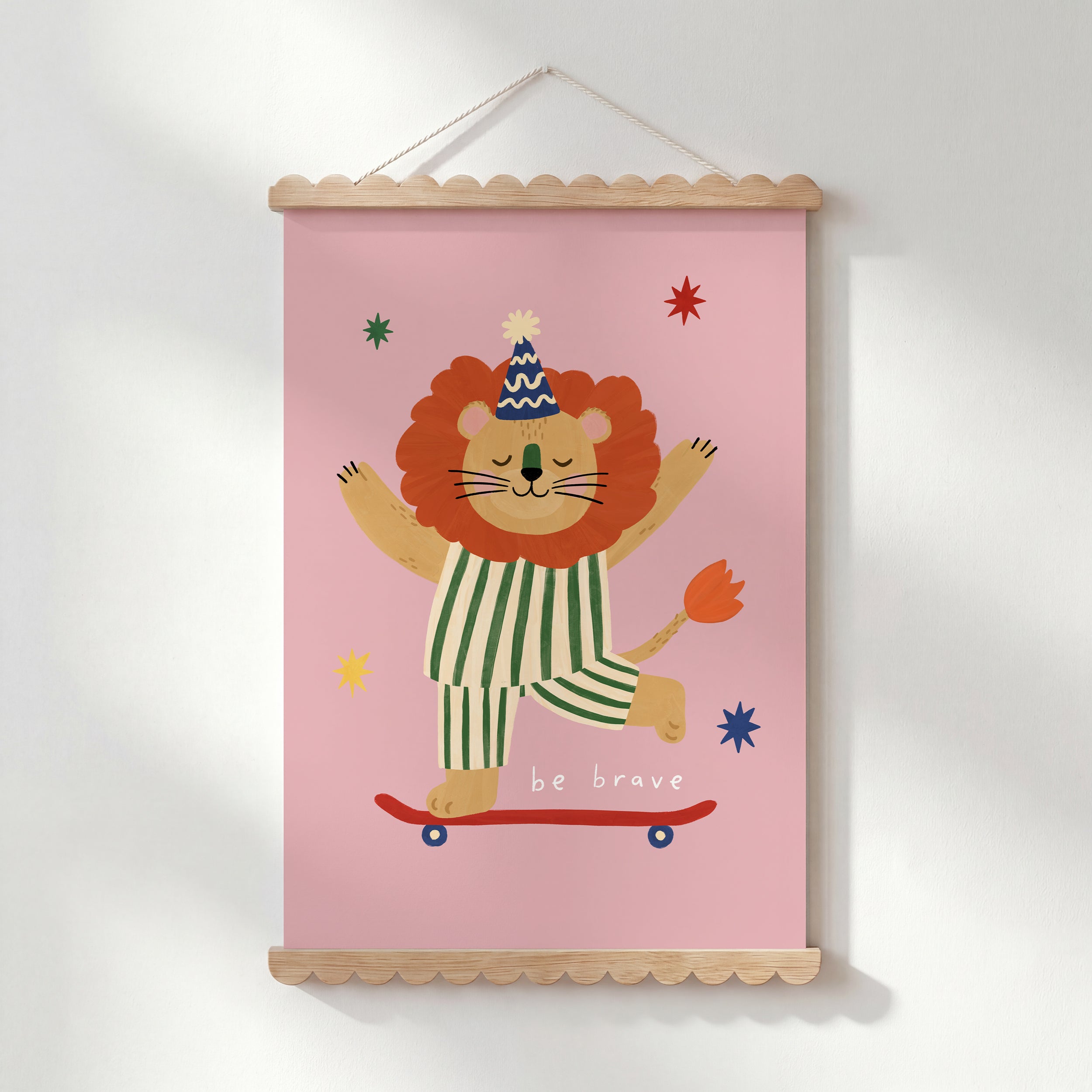 Be Brave Lion Print - Pink
