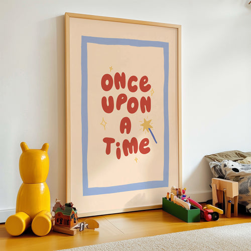 Once Upon A Time Blue & Red Print
