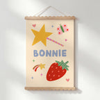Strawberry Star Personalised Name Print