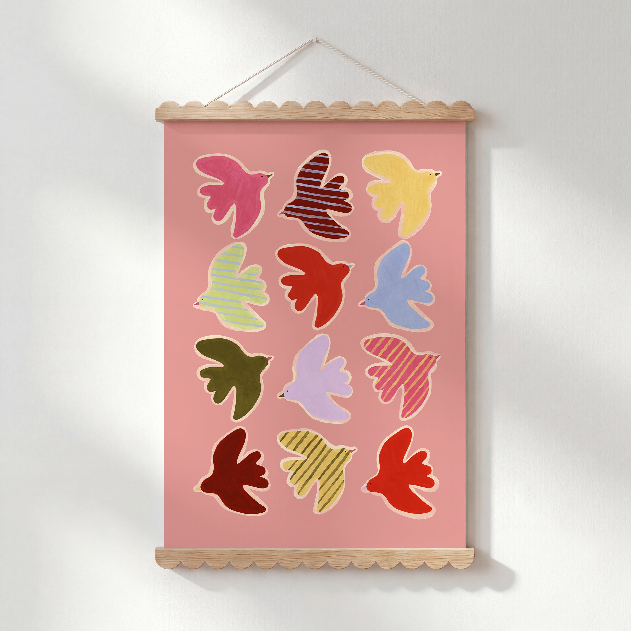 Flying Birds Print - Pink