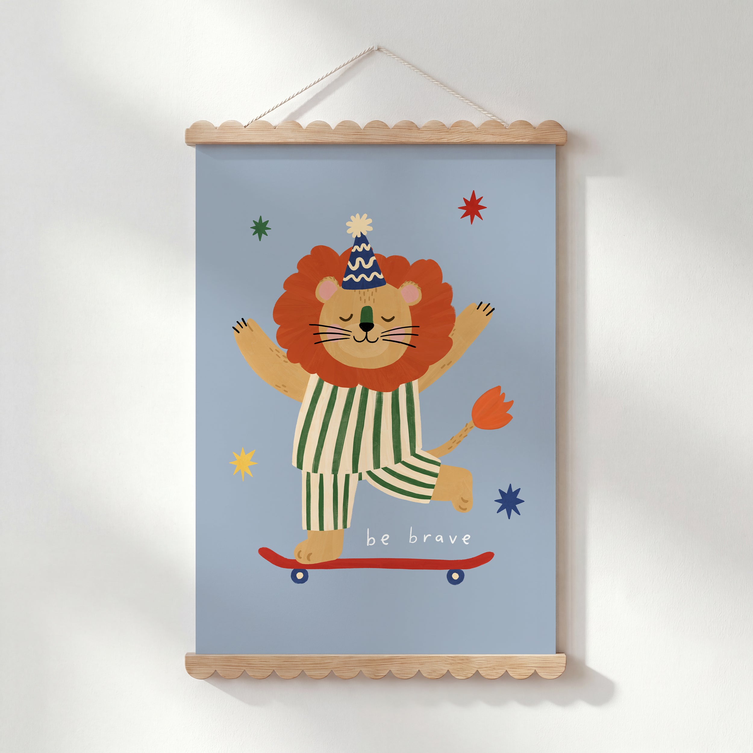 Be Brave Lion Print - Blue