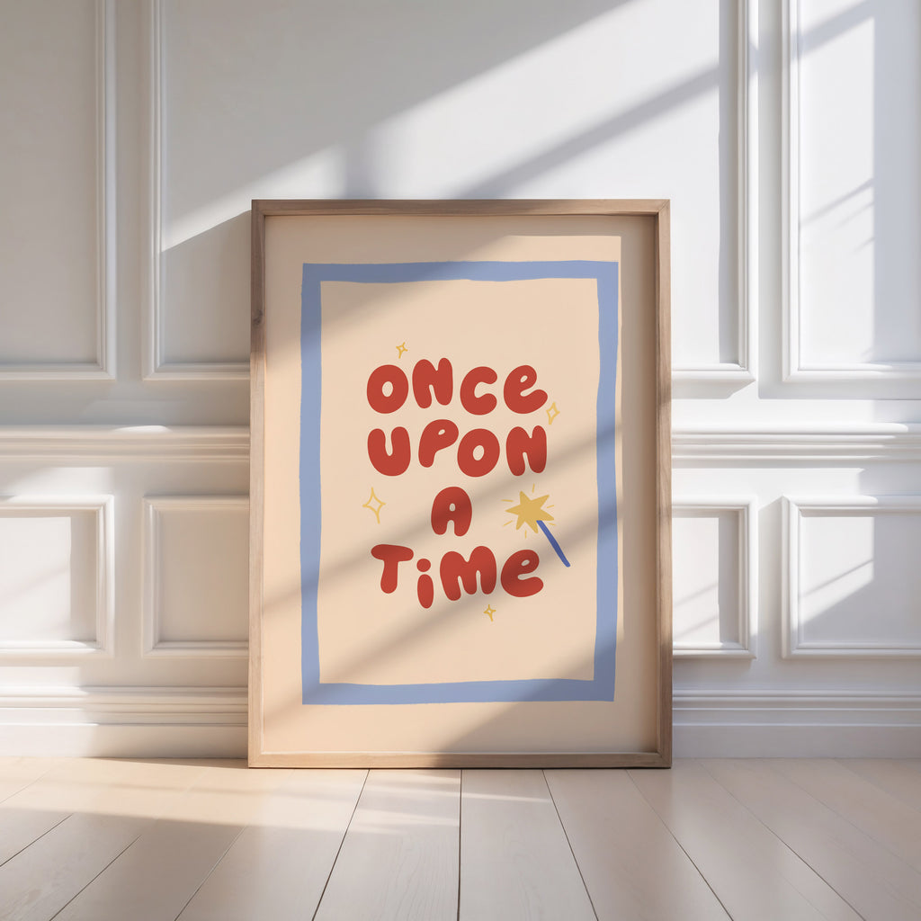 Once Upon A Time Blue & Red Print