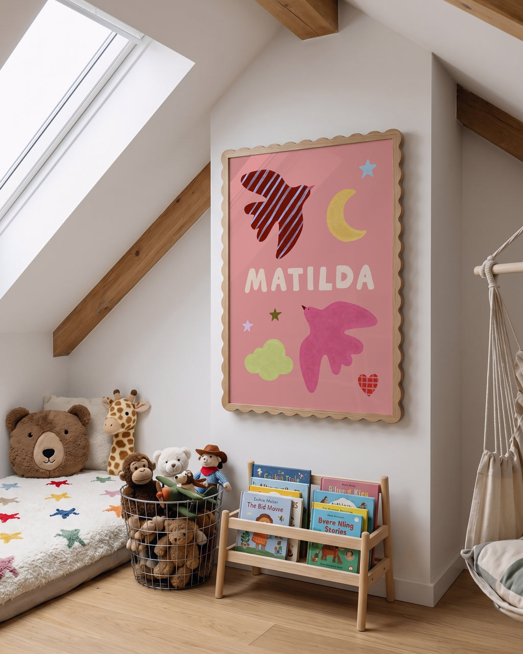 Personalised Bird Name Print - Pink