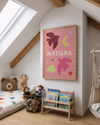 Personalised Bird Name Print - Pink