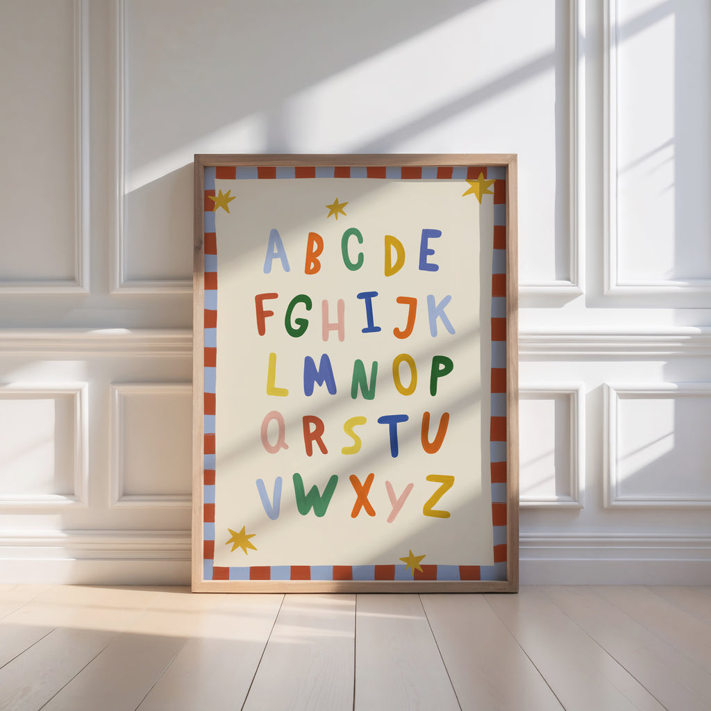 Simple ABC Alphabet Red Print