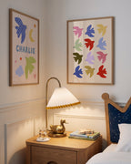 Flying Birds Print - Beige & Blue