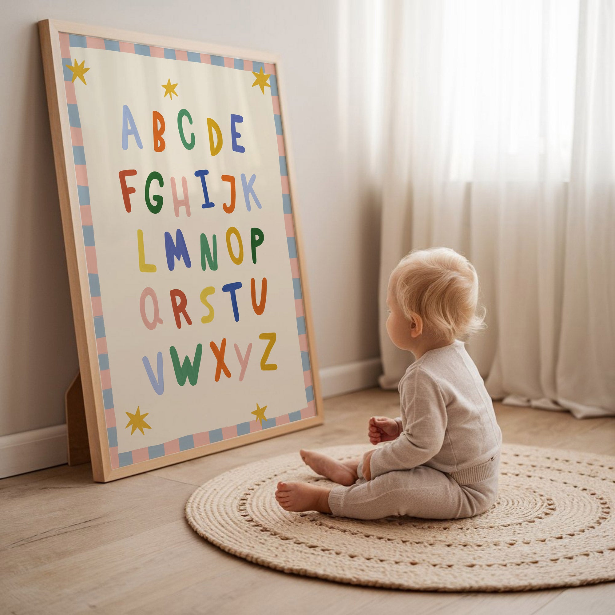Simple ABC Pink Alphabet Print