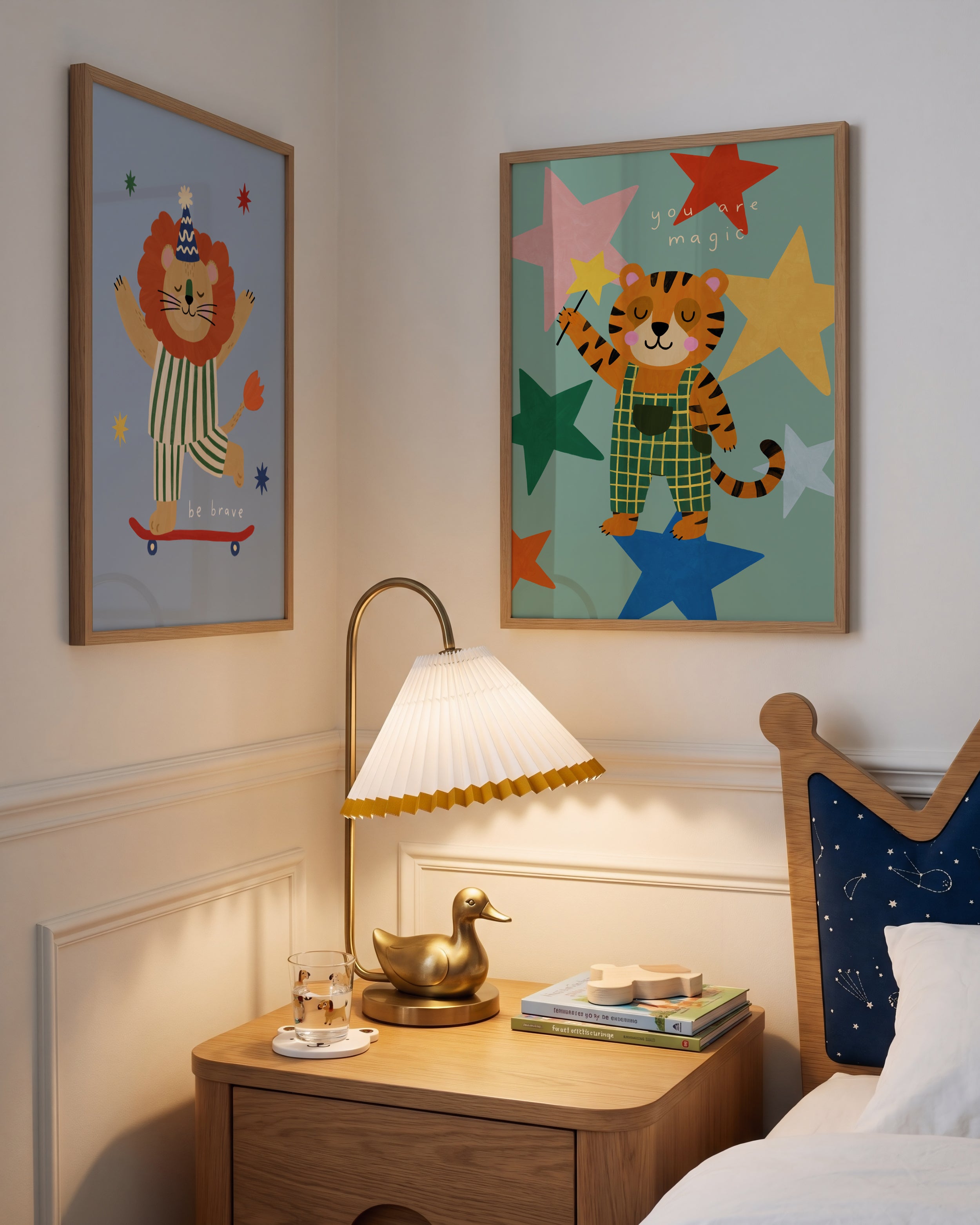 Be Brave Lion Print - Blue