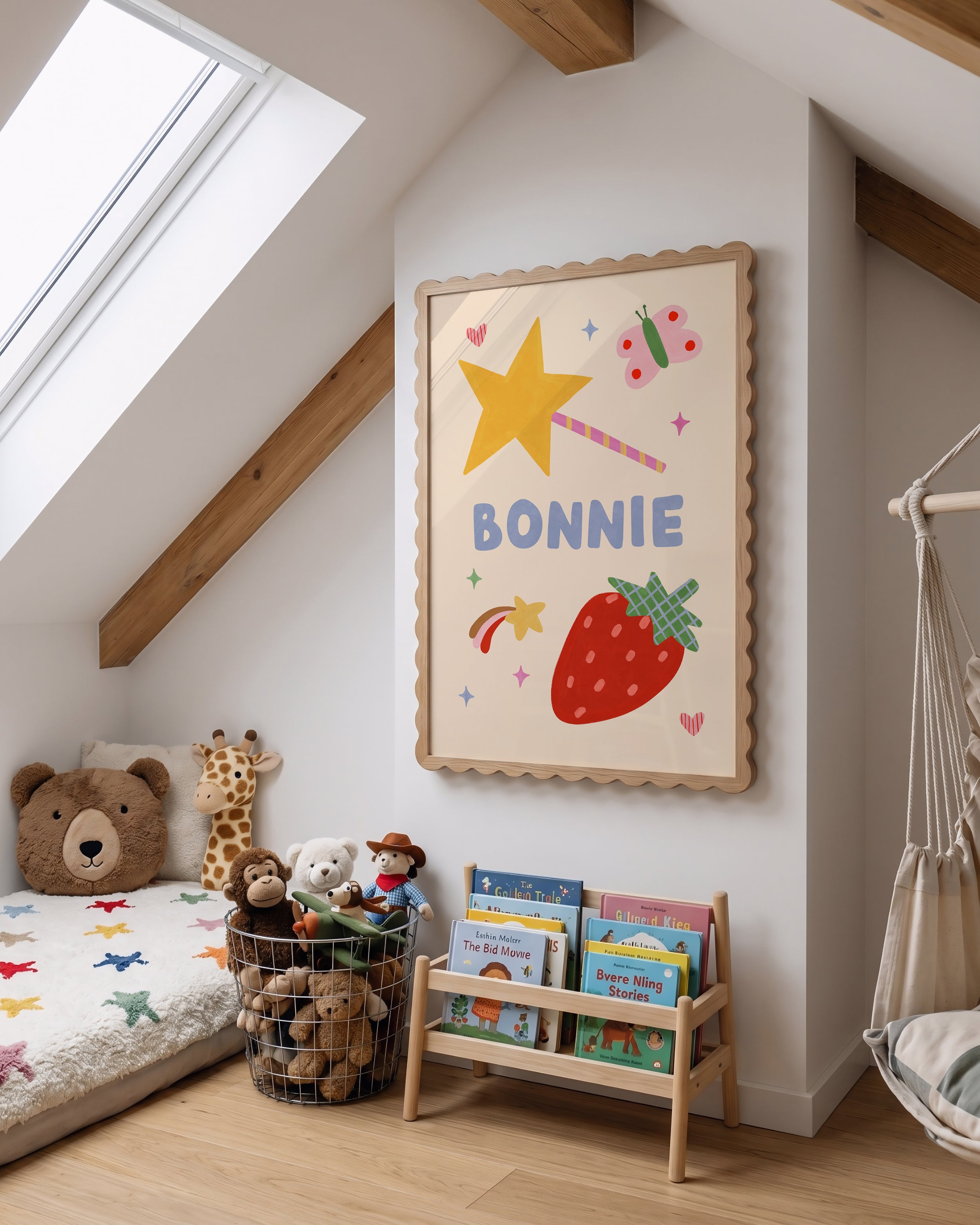 Strawberry Star Personalised Name Print