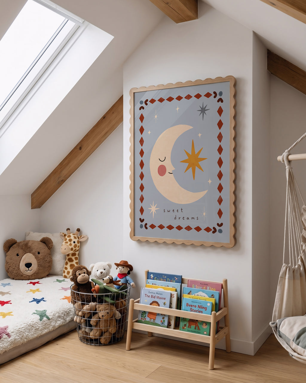 Sweet Dreams Moon Print - Blue