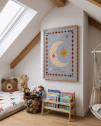 Sweet Dreams Moon Print - Blue