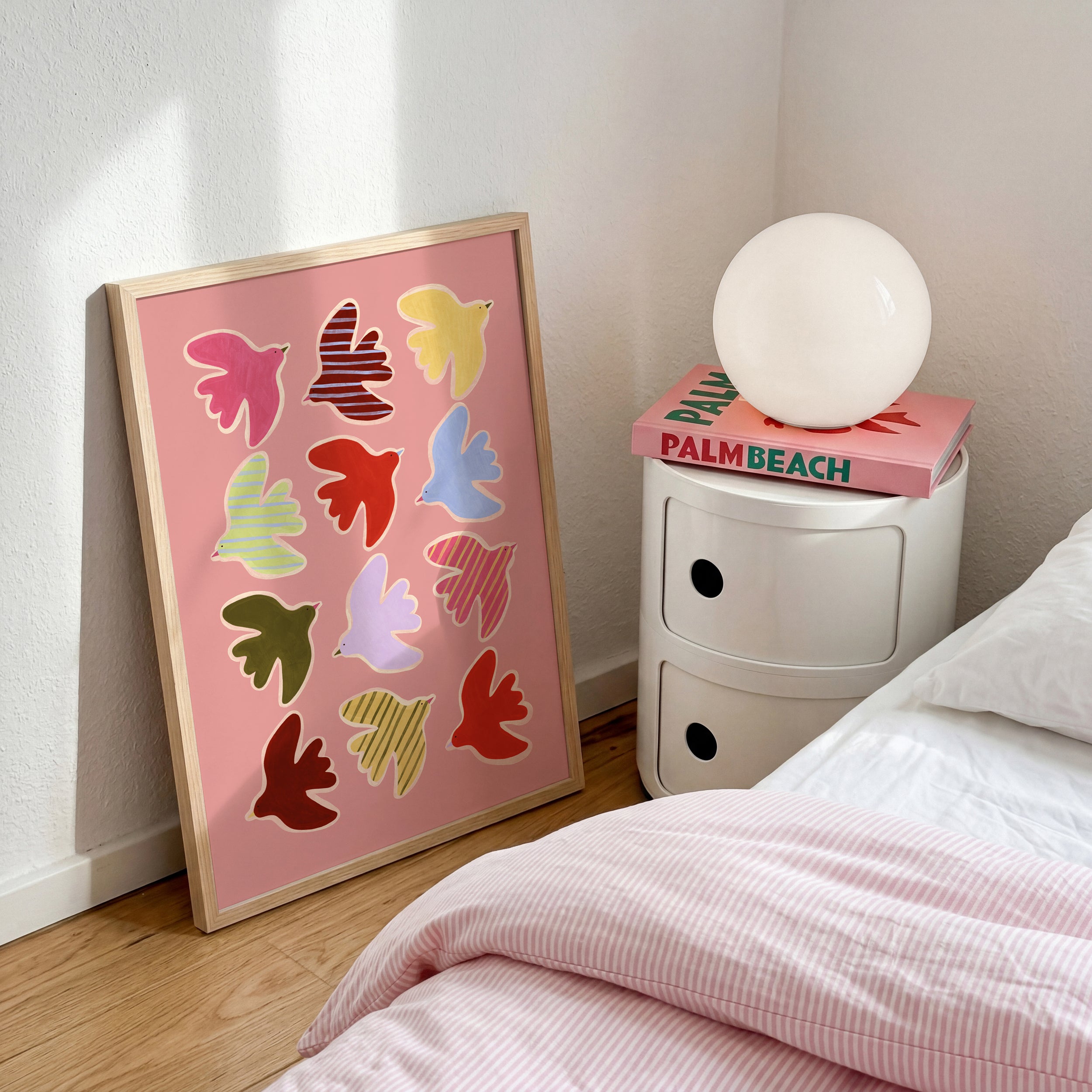 Flying Birds Print - Pink