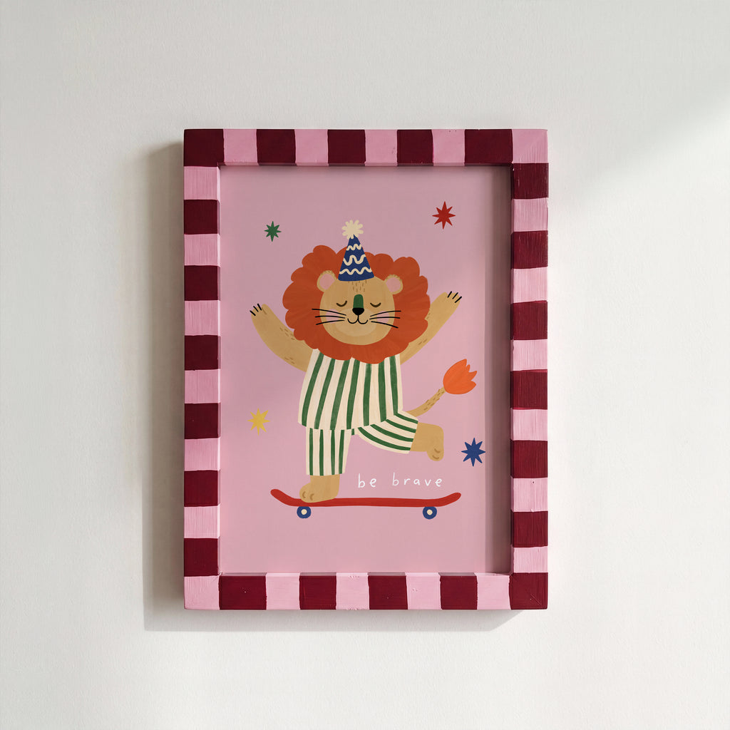 Be Brave Lion Print - Pink