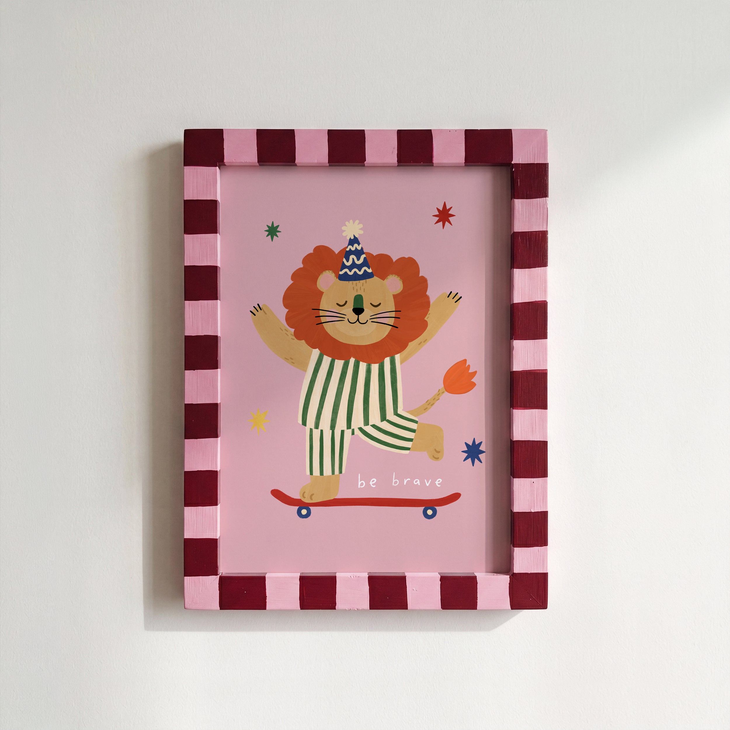 Be Brave Lion Print - Pink