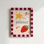 Strawberry Star Personalised Name Print