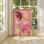 Personalised Bird Name Print - Pink