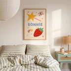 Strawberry Star Personalised Name Print