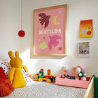 Personalised Bird Name Print - Pink