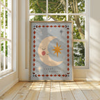 Sweet Dreams Moon Print - Blue