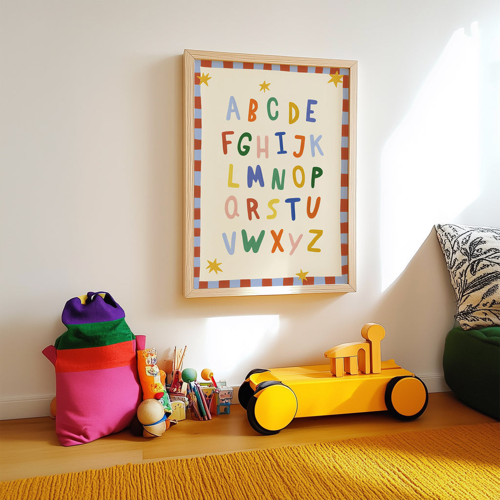 Simple ABC Alphabet Red Print