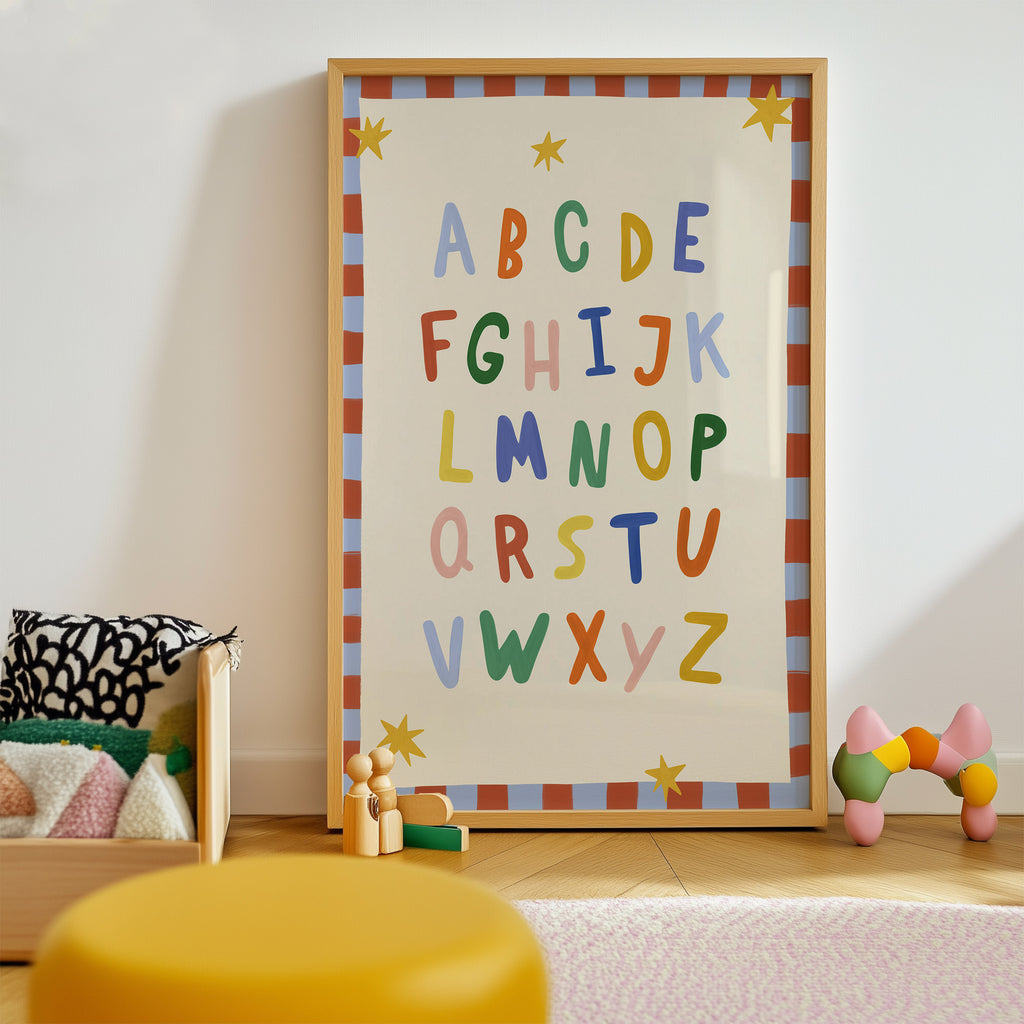 Simple ABC Alphabet Red Print