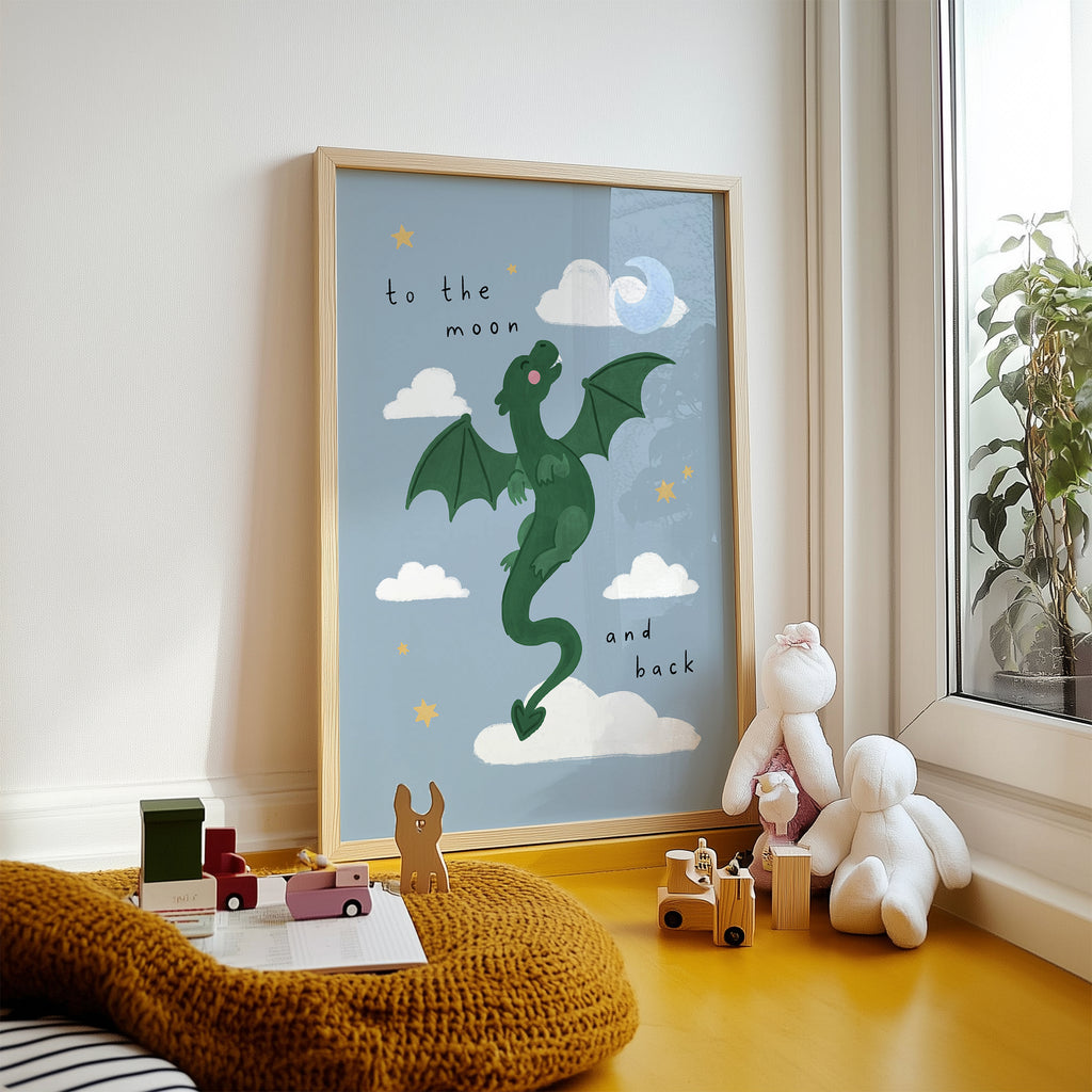 To the Moon & Back Dragon Print