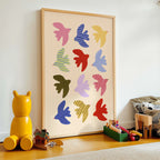 Flying Birds Print - Beige & Blue