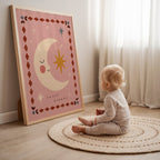 Sweet Dreams Moon Print - Pink