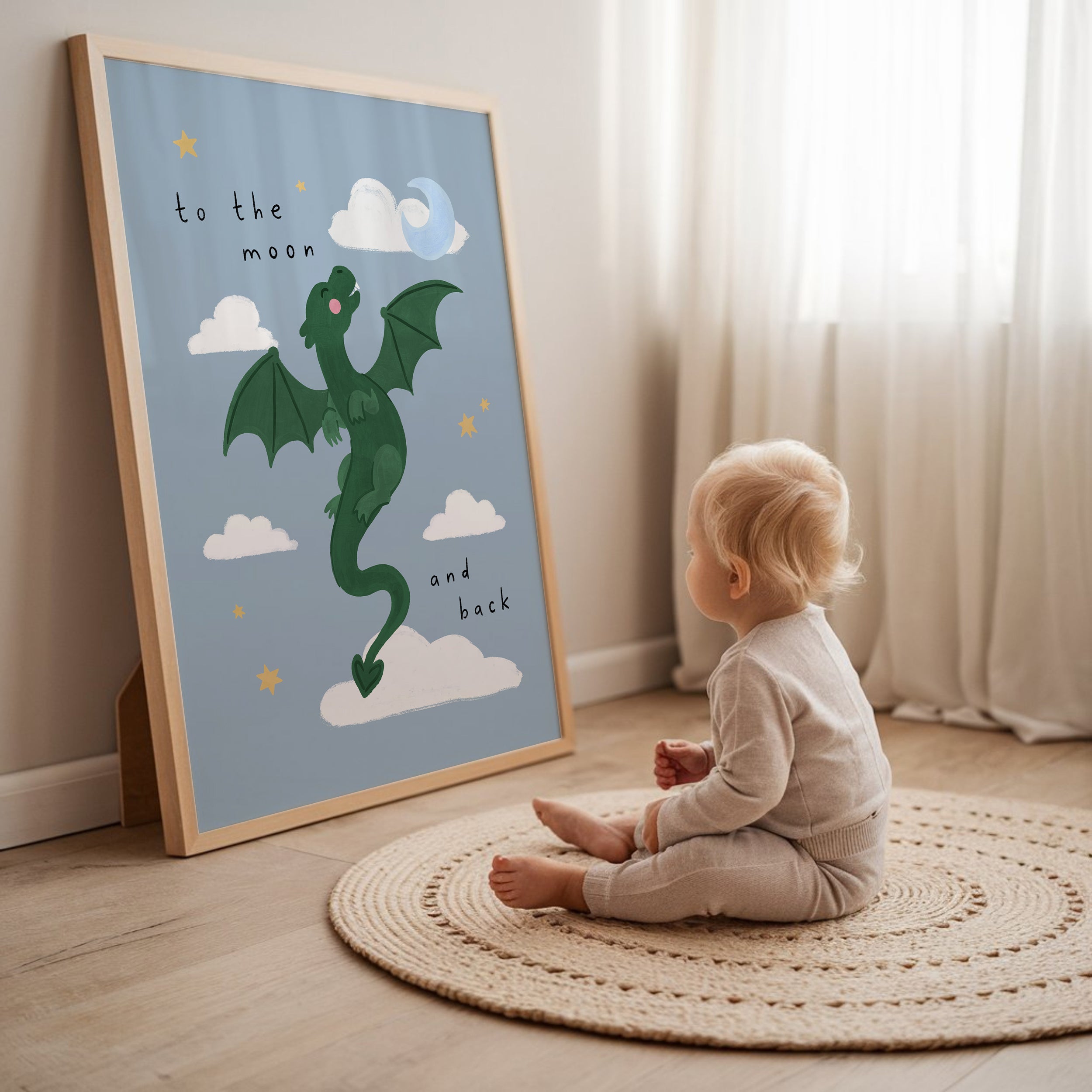 To the Moon & Back Dragon Print