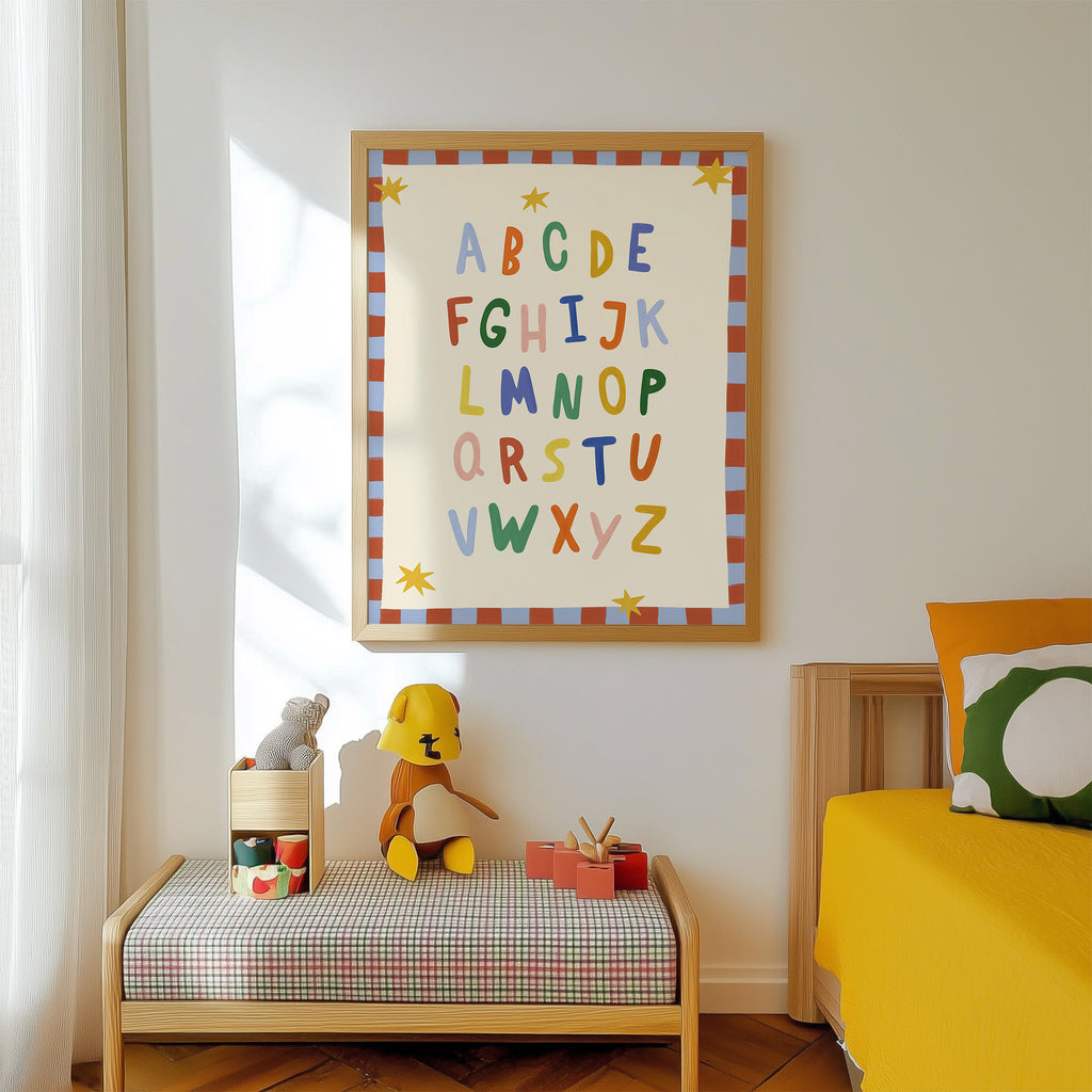 Simple ABC Alphabet Red Print