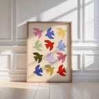 Flying Birds Print - Beige & Blue