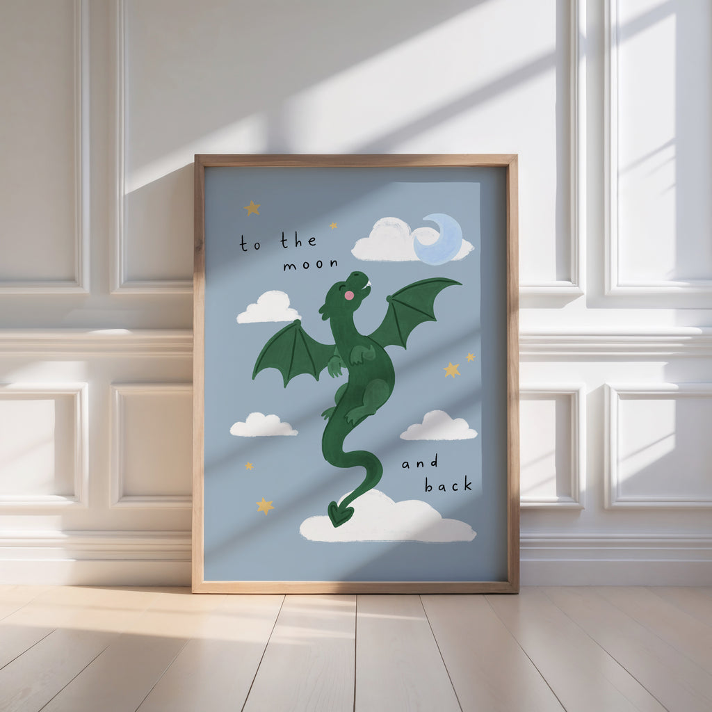 To the Moon & Back Dragon Print