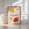 Strawberry Star Personalised Name Print
