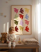 Flying Birds Print - Beige & Red