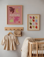 Flying Birds Print - Beige & Red