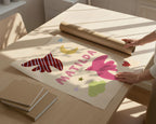 Personalised Bird Name Print - Beige & Pink