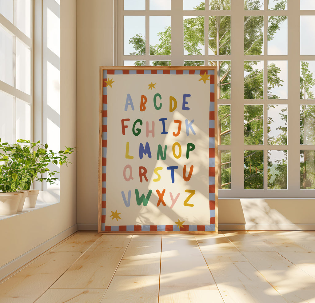 Simple ABC Alphabet Red Print